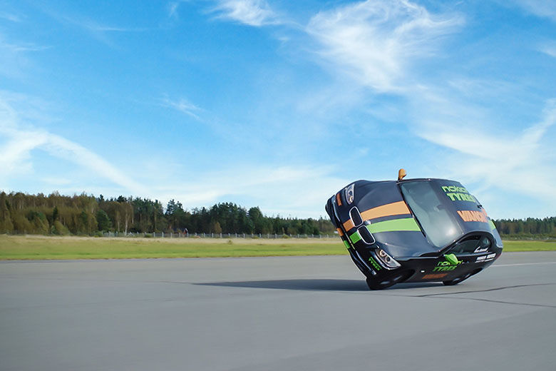 Nokian Tyres and Vianor Set New World Record for Fastest Car on Two Wheels at 115 MPH